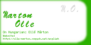 marton olle business card